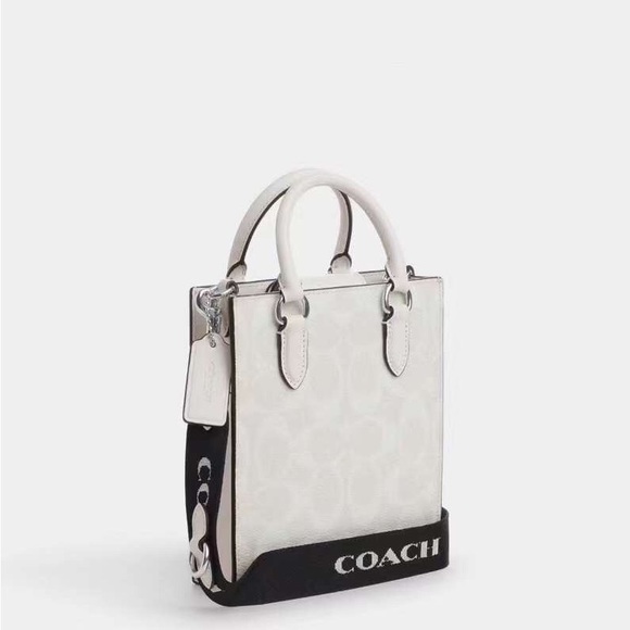 NWT Coach North South Mini Tote In Signature Canvas - Picture 4 of 14